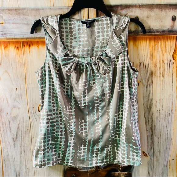 Banana Republic Tops - Banana Republic Sleeveless Blouse PS Teal White Gray